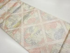 佐賀錦格天井に花丸文様織出し袋帯